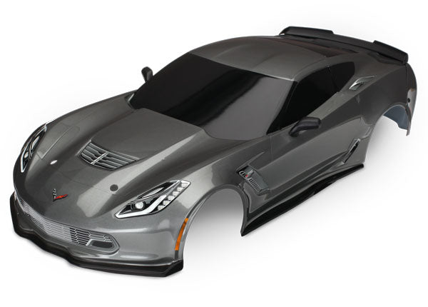 Traxxas 4-Tec 2.0 Chevrolet Corvette Z06 body shell, realistic red and black design for RC car customization.