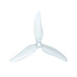 Clear Gemfan Hurricane 51499 3-blade drone propellers shown, designed for enhanced flight performance and durability.