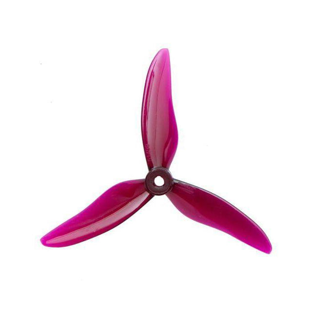 Purple Gemfan Hurricane 51499 3-blade drone propellers on a white background