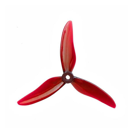 Red Gemfan Hurricane 51499 3-blade drone propellers shown on a white background.