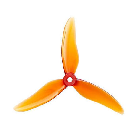 Gemfan Hurricane 51499 3-blade drone propellers in whisky color, showing the detailed blade design and aerodynamic shape.