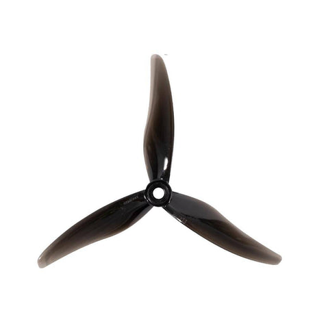Two pairs of Gemfan Hurricane 51477 3-blade JB drone propellers in clear black, designed for high-performance quadcopters.
