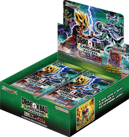Bandai Dragon Ball Super Masters: Beyond Generations Booster Box B24 with colorful Dragon Ball characters and packaging.