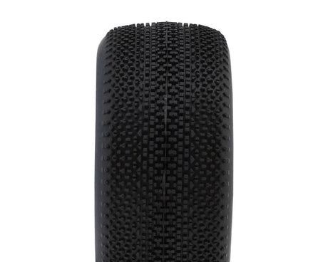 Pair of JConcepts Relapse Short Course Tires in green for RC vehicles, showing the tread pattern and sidewall details.