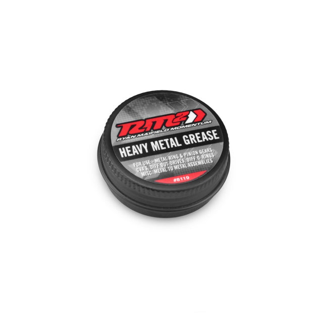 JConcepts RM2 Heavy Metal Grease for RC car parts, close-up of the jar with label showing product details and branding.