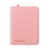Vault X 4-Pocket Zip Binder in Just Pink, showing its vibrant pink color and sturdy zipper closure for organizing documents.