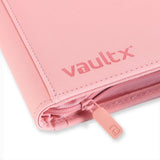 Vault X 4-Pocket Zip Binder in Just Pink, showing the vibrant pink binder with four interior pockets for organizing documents.