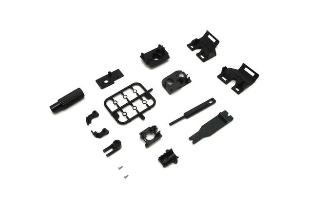 Kyosho Mini-Z MR-04 RC car chassis small parts set with screws and components for assembly and customization.