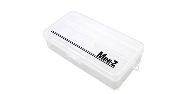 Kyosho Mini-Z case with accessory tray for storing and organizing Mini-Z RC car parts and accessories.