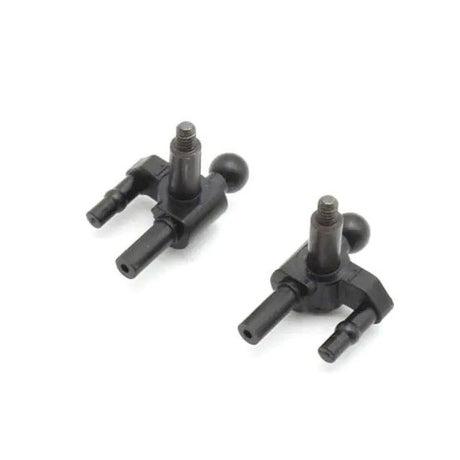 Kyosho Mini-Z MR-04 RC car camber knuckle part, detailed close-up showing metal and plastic components for precision handling.