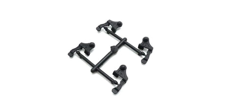 Kyosho Mini-Z MR-04 RC car parts, hard caster setting upper arm set with black plastic components and metal mounting points.