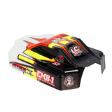 LC Racing L6244 1/14 EMB-1 painted lexan buggy body for RC cars, featuring detailed design and vibrant paint finish.