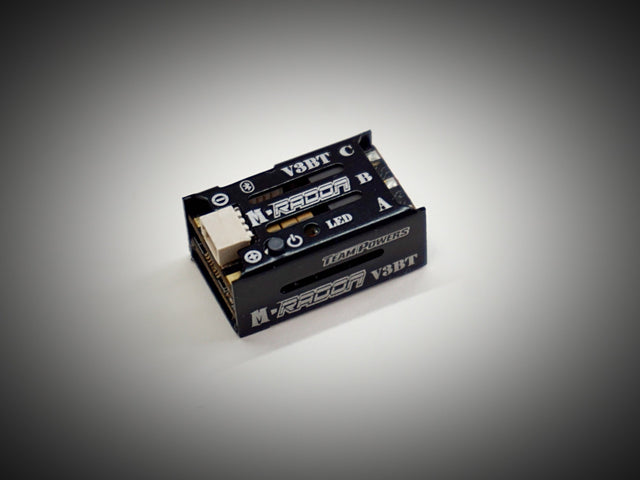 Team Powers M-Radon V3BT 30A Bluetooth ESC for RC cars, showing compact electronic speed controller with Bluetooth connectivity.