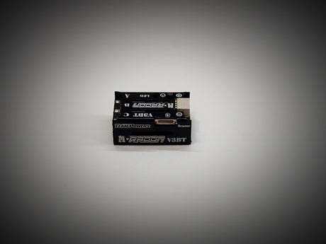 Team Powers M-Radon V3BT 30A Bluetooth ESC for RC cars, showing the compact electronic speed controller with Bluetooth connectivity.