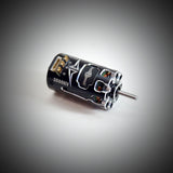 Team Powers MBX V4 Mini-Z sensored brushless motor for RC cars, shown with model specifications and wiring connections.