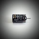 Team Powers MBX V4 Mini-Z RC car with sensored brushless motor, detailed close-up showing the motor and vehicle components