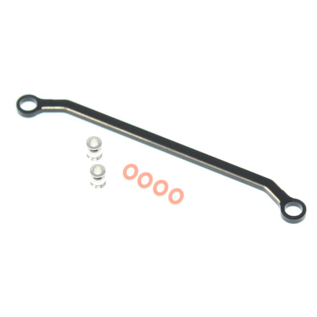 Redcat brass steering link for RC cars, showing a close-up of the shiny, durable metal component with precision threading.