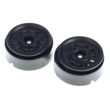 Redcat 1.3-inch APEX plastic beadlock wheels for RC cars, shown with detailed red and black wheel design.