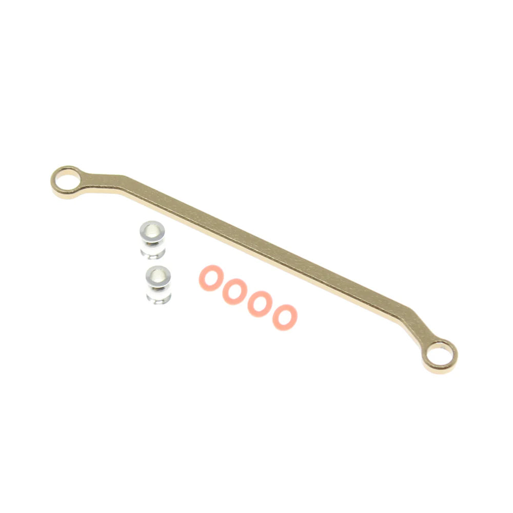 Redcat bronze aluminum steering link showing detailed construction and mounting points for RC vehicle steering system.