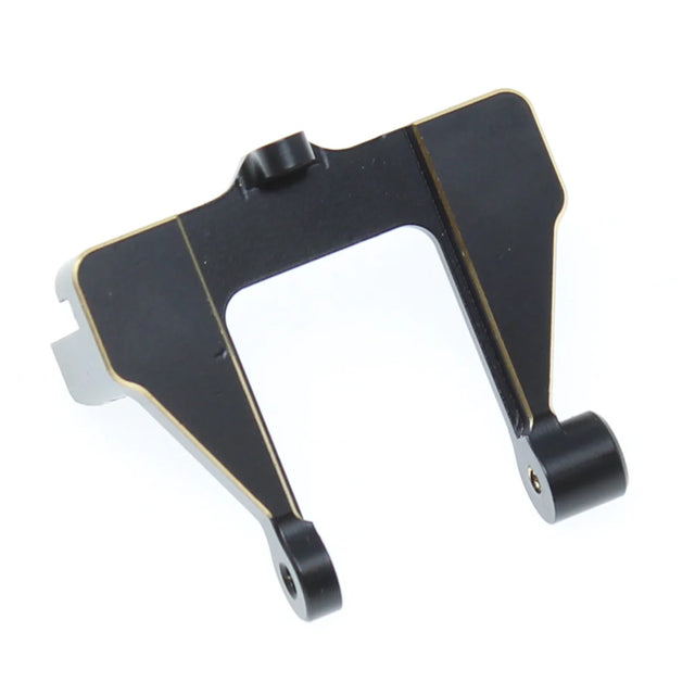 Redcat brass servo holder for RC cars, showing a sturdy metal component with precise mounting holes and a red finish.