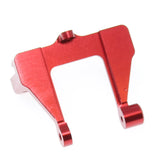 Redcat aluminum servo holder for remote control cars, showing a sturdy, lightweight metal component mounted on a black background.