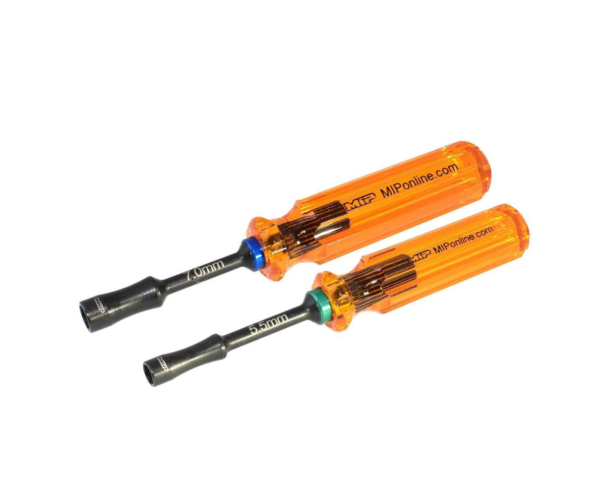 MIP Metric Nut Driver Set Gen 2 for RC cars, includes 5.5mm and 7.0mm sizes, with ergonomic handles and durable tips.
