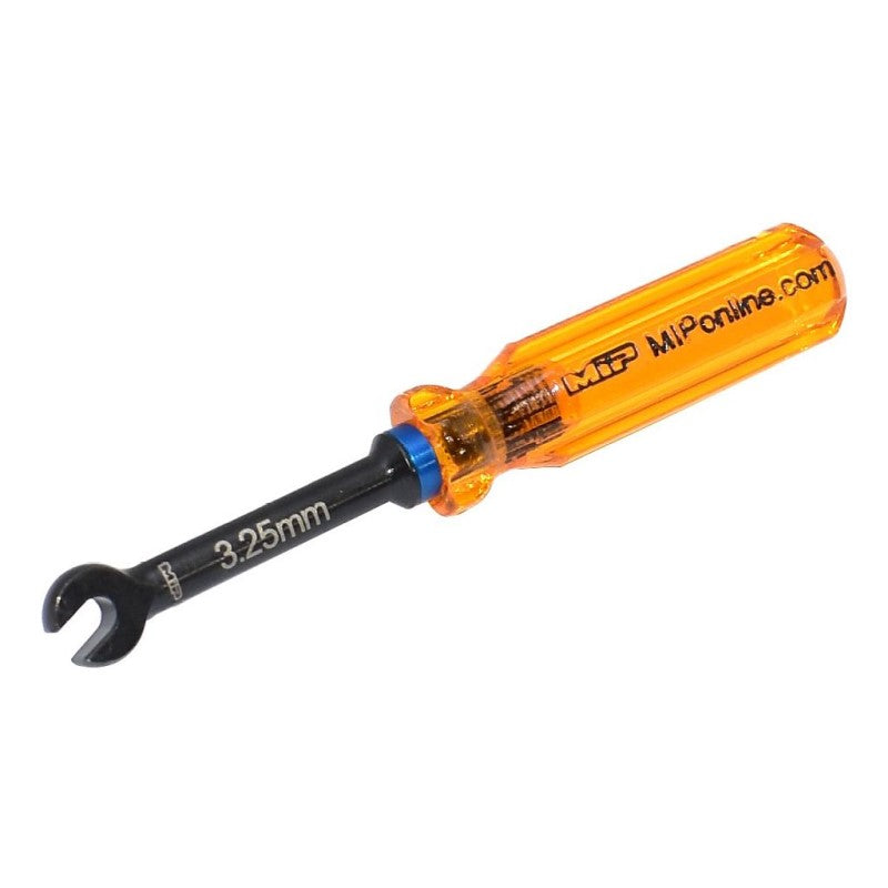 MIP Gen 2 3.25mm turnbuckle wrench for RC car suspension and steering adjustments, black metal tool with branded handle