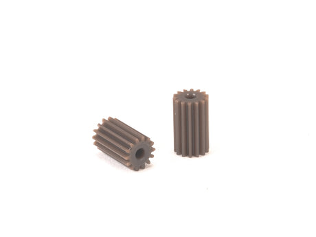 PN Racing PNWC machine-cut Delrin 64P 14T long pinion gear set with two pieces, designed for RC car motor upgrades.