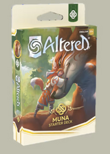Altered: Beyond the Gates Starter Deck by Equinox, featuring a colorful card with artwork of a character and mystical symbols.