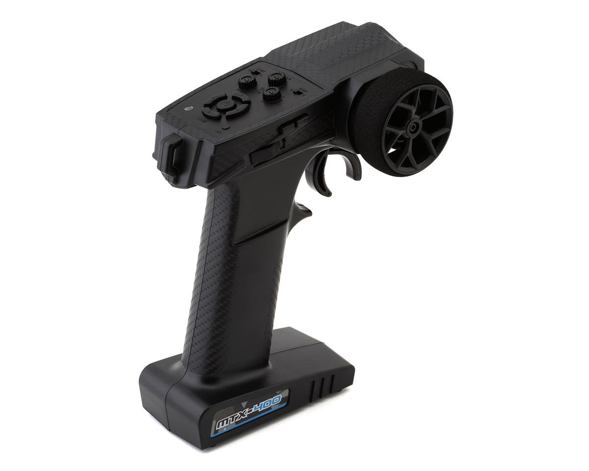 HPI Racing Maverick MTX-400 2.4GHz radio transmitter with control sticks and display screen for remote RC car operation