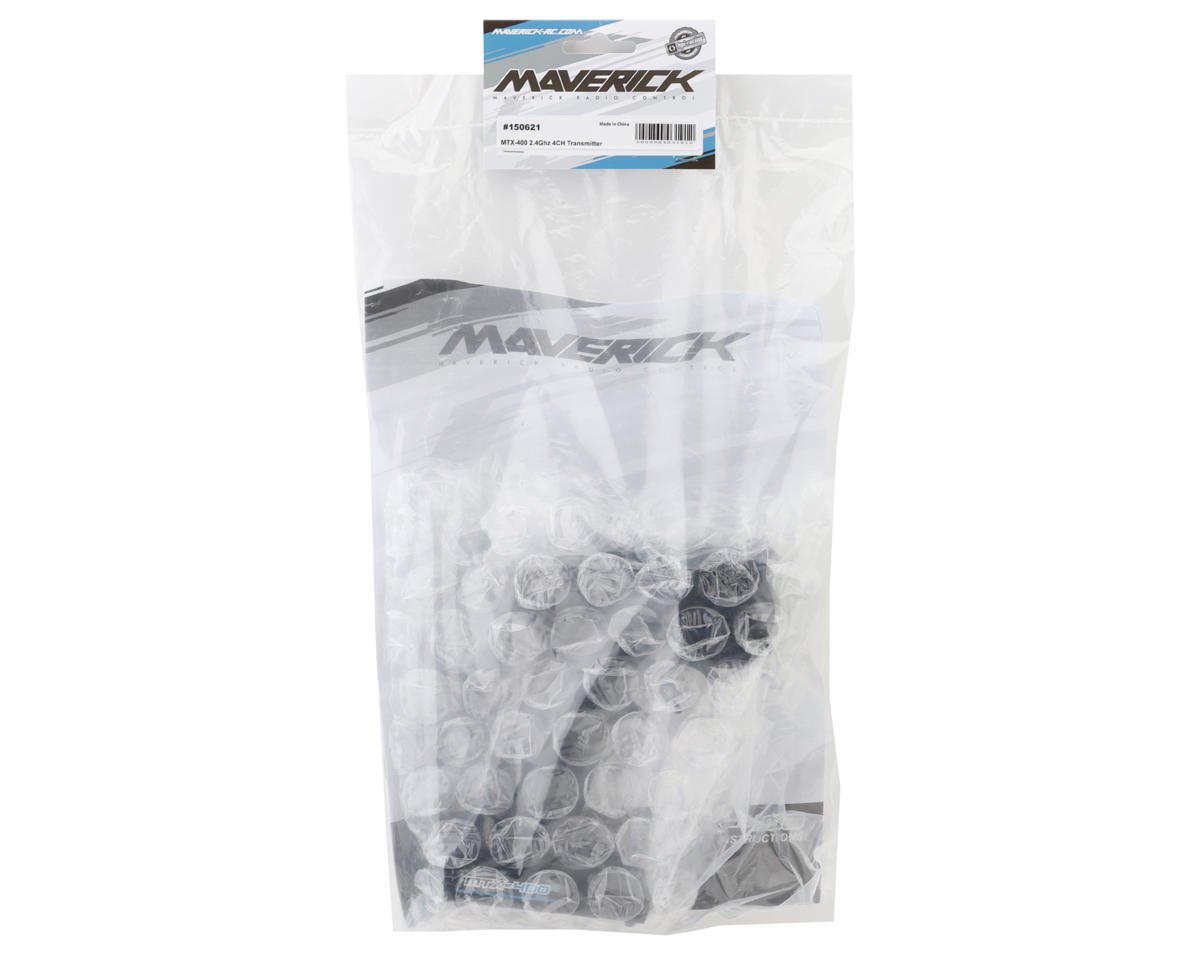 HPI Racing Maverick MTX-400 2.4GHz transmitter with ergonomic design and control buttons for RC vehicle operation.