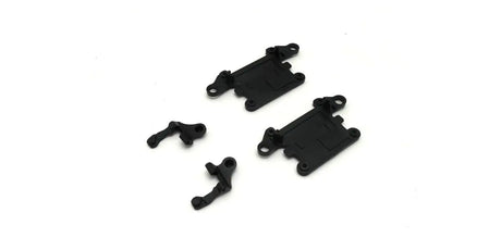 Kyosho Mini-Z MR-04 front suspension arm set for RC car, showing detailed plastic components and mounting points.