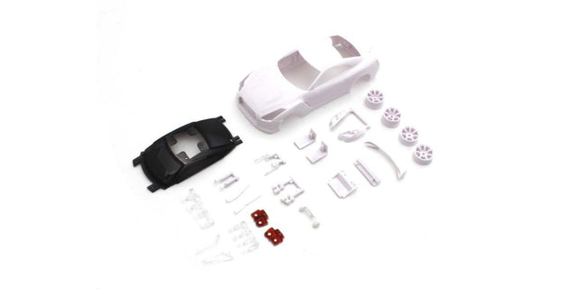 Kyosho Mini-Z ASC Nissan GT-R R35 white body set for AWD RC car, showing the detailed car body and design.