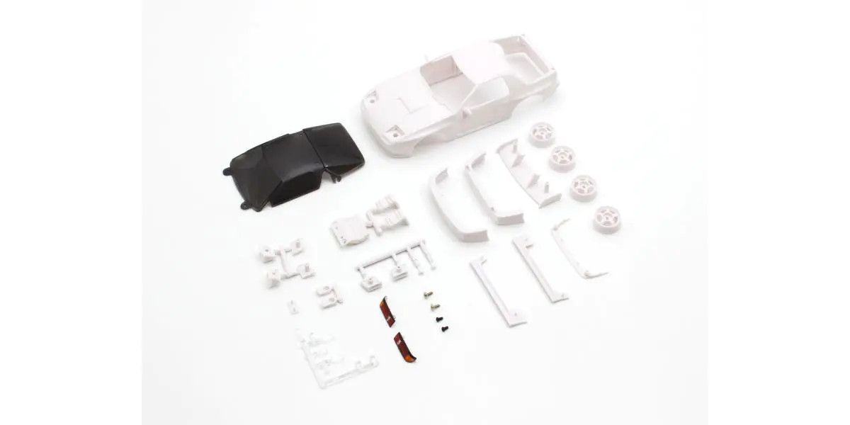 Kyosho Mini-Z ASC Mazda Savanna RX-7 FC3S white body shell for AWD MZN213 RC car, detailed and lightweight plastic body part