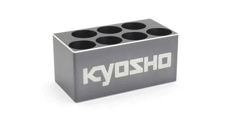Kyosho Mini-Z SP Tool Stand for RC Transmitter, black plastic with slots for holding tools and accessories.