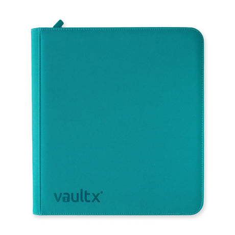 Ocean-blue Vault X Exo-Tech 12-pocket zip binder with durable design and multiple pockets for organizing documents and accessories.