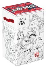 Ultimate Guard One Piece Flip'n'Tray 80+ card storage tray with a textured black surface and secure flip lid for trading card organization.