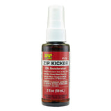 Zap Zip Kicker CA accelerant bottle with label, used for enhancing fire-starting performance in camping and outdoor activities.