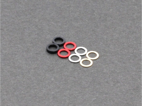 Radtec RC Mini-Z MR04 King Pin Shim Set showing small metal shims for RC car suspension adjustment.