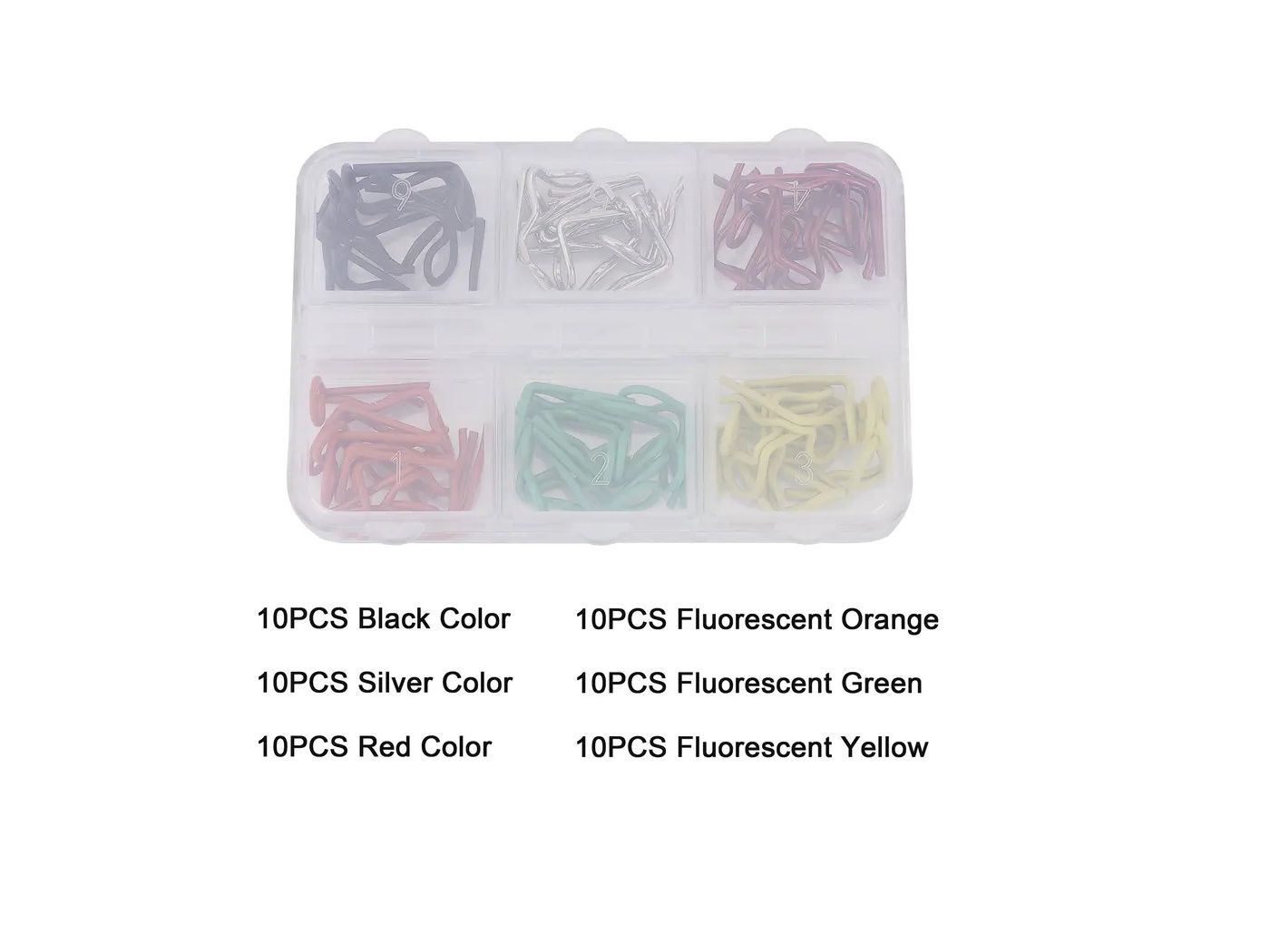 Powerhobby 90-degree RC car body clips, set of 60, shown in black for securing RC car bodies and parts.
