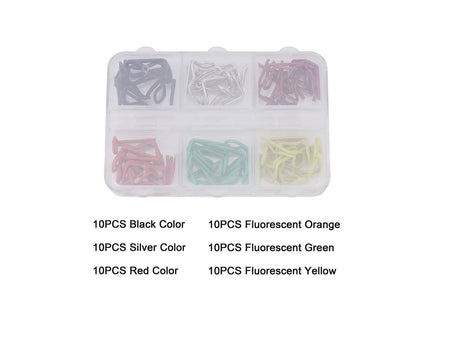 Powerhobby 90-degree RC car body clips, set of 60, shown in black for securing RC car bodies and parts.