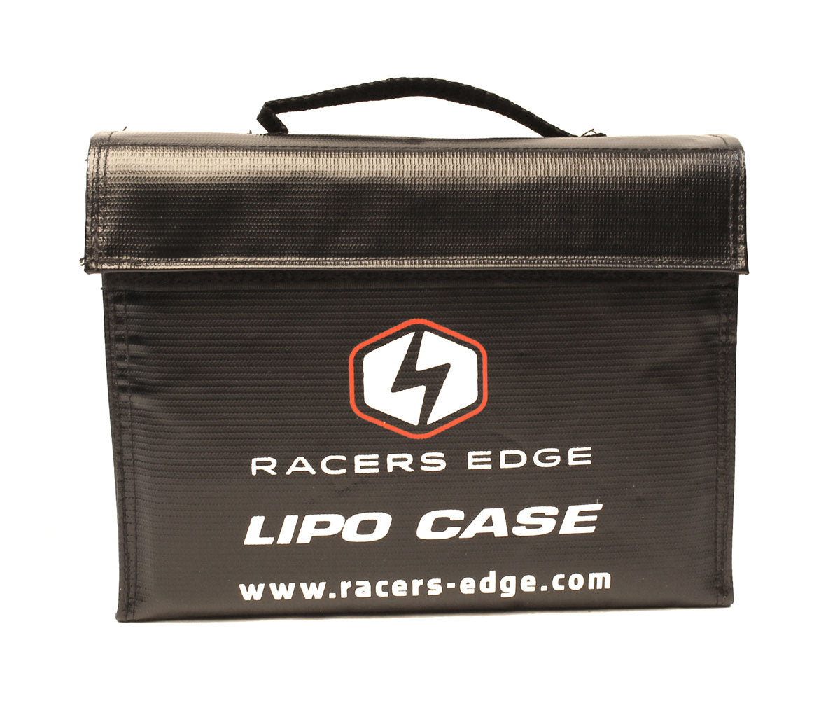 Racers Edge LiPo Battery Charging Safety Briefcase, black, compact case with safety features for RC battery charging