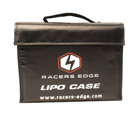Racers Edge LiPo Battery Charging Safety Briefcase, black, compact case with safety features for RC battery charging