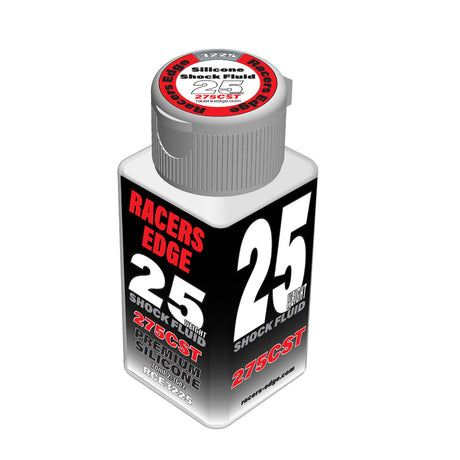 RC car shock oil by Racers Edge, 2.36oz bottle of pure silicone shock oil for RC car suspension tuning.