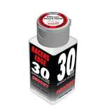 Racers Edge Pure Silicone Shock Oil for RC cars, 2.36oz bottle with black cap and clear label, suitable for RC shock maintenance.