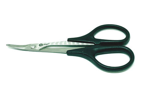 Racers Edge high-speed steel curved edge scissors for RC cars, featuring precise cutting blades and ergonomic handles.