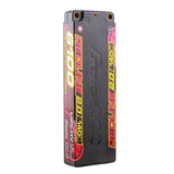Gens Ace Redline 2.0 6100mAh 2S 140C HV LiPo battery for RC hobby, showing the red and black battery with branding and labels.