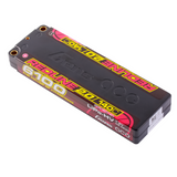 Gens Ace Redline 2.0 6100mAh 2S 140C HV LiPo battery for RC vehicles, with red and black design and branding.