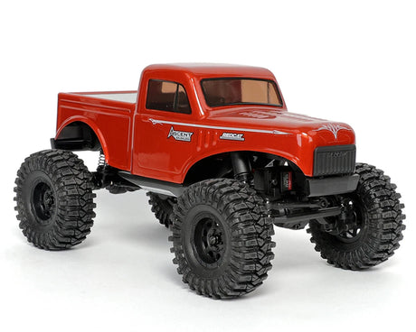 Redcat Ascent-18 1/18 scale 4WD brushless rock crawler with red chassis and large tires for off-road adventures.