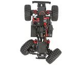 Redcat Ascent-18 1/18 scale 4WD brushless rock crawler with red body and rugged tires, ready for off-road adventures.